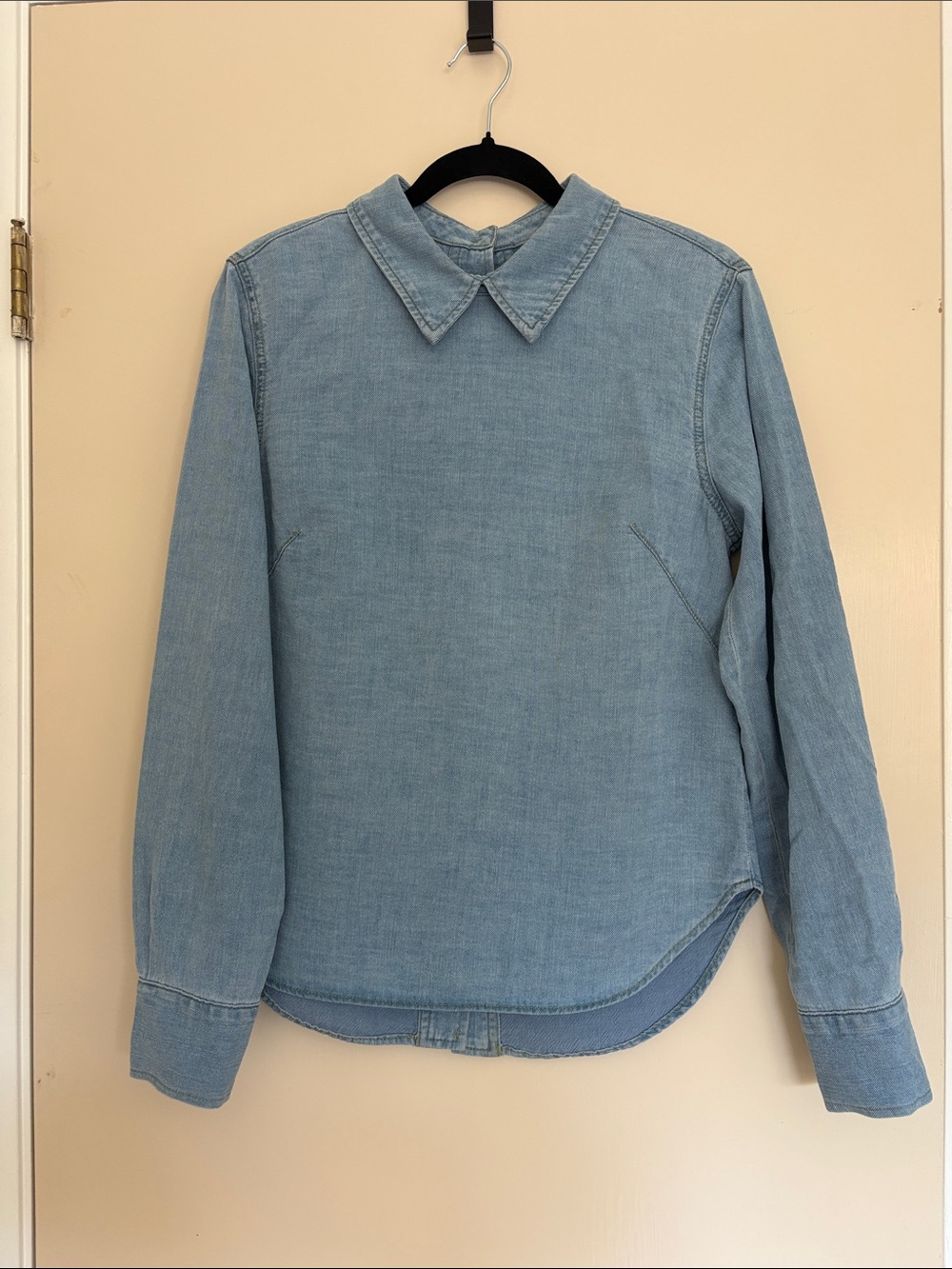 Rachel Comey Light Blue Denim Reverse Long-Sleeve Shirt, Size 6